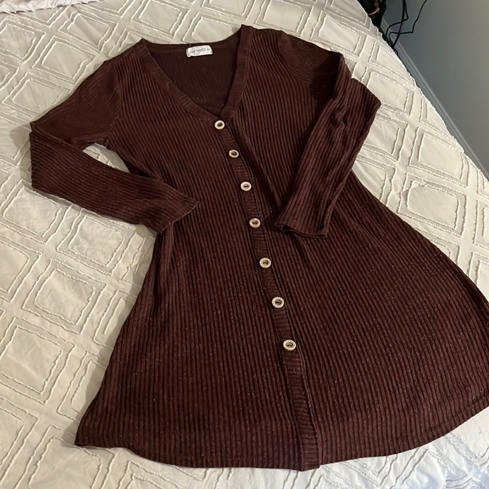 Knit Long Sleeve Mini Dress